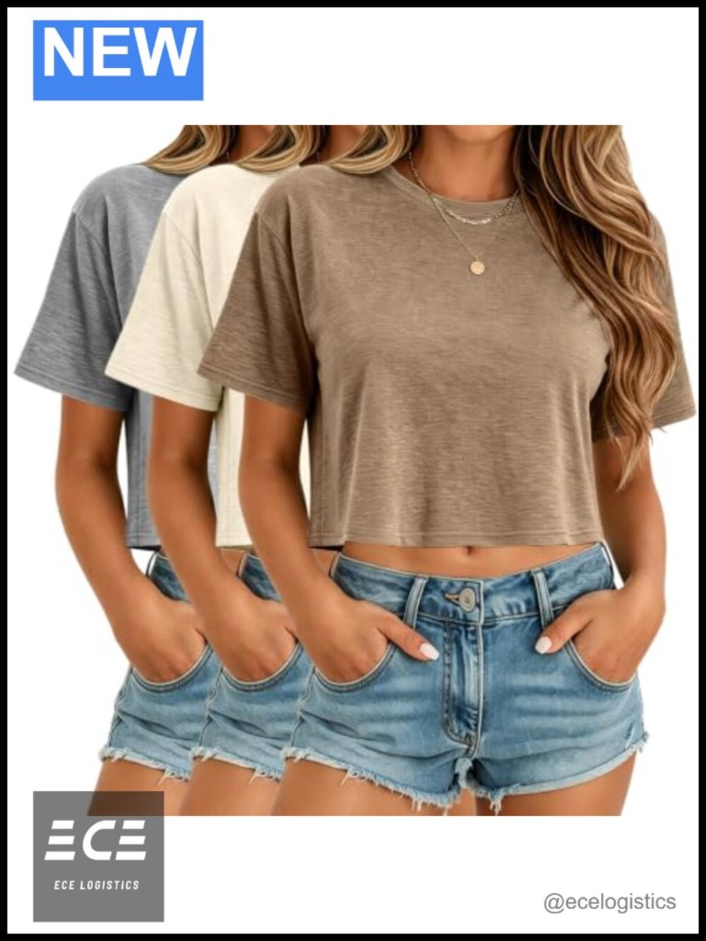 Women's Cropped Tee Short Sleeve Crew Neck Loose Fit Summer Casual Top